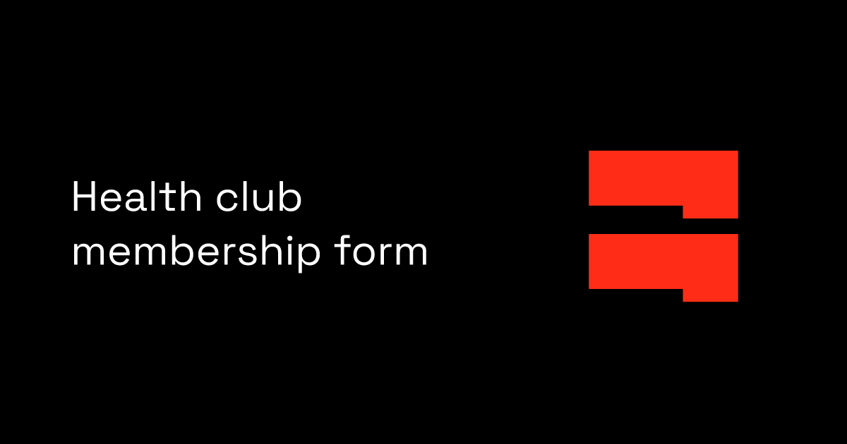 Health club membership form